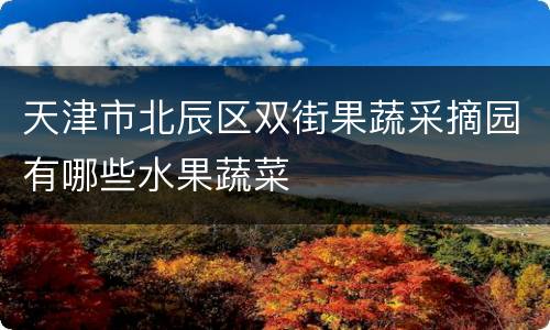天津市北辰区双街果蔬采摘园有哪些水果蔬菜