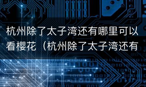 杭州除了太子湾还有哪里可以看樱花（杭州除了太子湾还有哪里可以看樱花的）