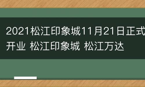 2021松江印象城11月21日正式开业 松江印象城 松江万达