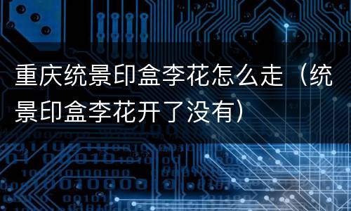 重庆统景印盒李花怎么走（统景印盒李花开了没有）