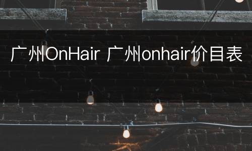 广州OnHair 广州onhair价目表