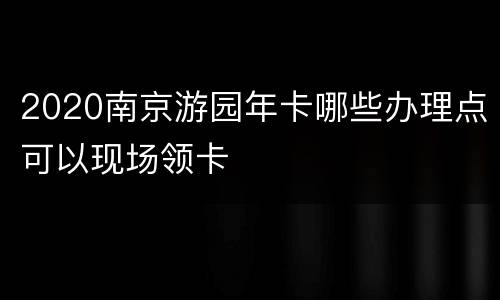 2020南京游园年卡哪些办理点可以现场领卡