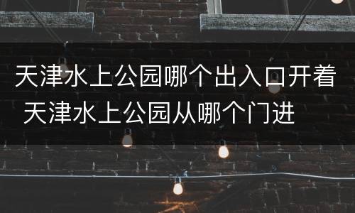 天津水上公园哪个出入口开着 天津水上公园从哪个门进