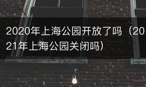 2020年上海公园开放了吗（2021年上海公园关闭吗）