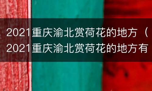 2021重庆渝北赏荷花的地方（2021重庆渝北赏荷花的地方有哪些）
