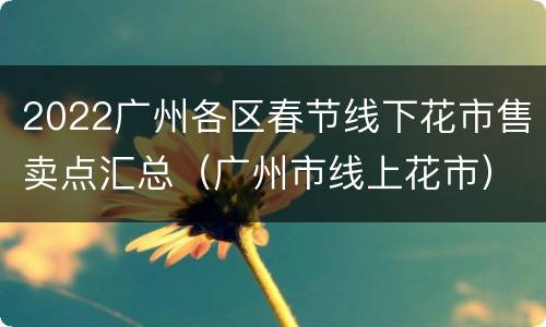 2022广州各区春节线下花市售卖点汇总（广州市线上花市）