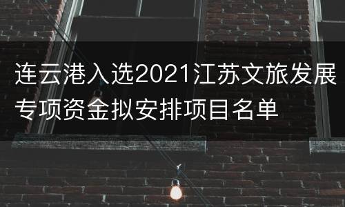 连云港入选2021江苏文旅发展专项资金拟安排项目名单