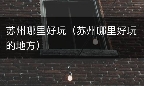 苏州哪里好玩（苏州哪里好玩的地方）