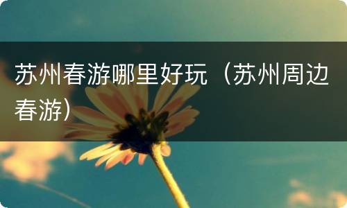 苏州春游哪里好玩（苏州周边春游）