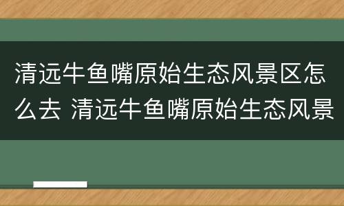 清远牛鱼嘴原始生态风景区怎么去 清远牛鱼嘴原始生态风景区导览图