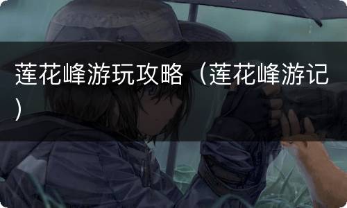 莲花峰游玩攻略（莲花峰游记）