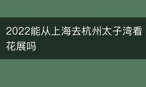 2022能从上海去杭州太子湾看花展吗