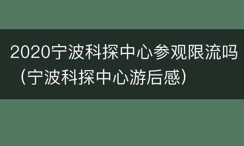 2020宁波科探中心参观限流吗（宁波科探中心游后感）