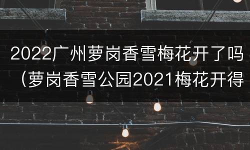 2022广州萝岗香雪梅花开了吗（萝岗香雪公园2021梅花开得不好）