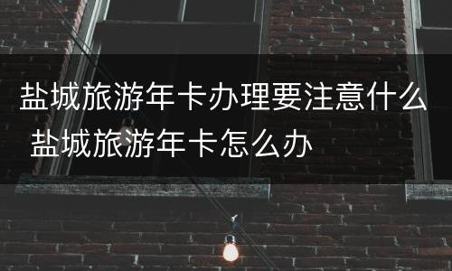 盐城旅游年卡办理要注意什么 盐城旅游年卡怎么办