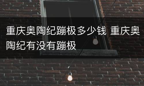 重庆奥陶纪蹦极多少钱 重庆奥陶纪有没有蹦极
