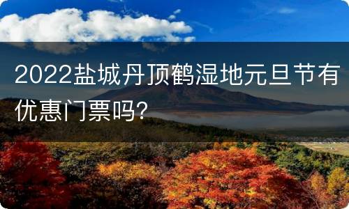 2022盐城丹顶鹤湿地元旦节有优惠门票吗？