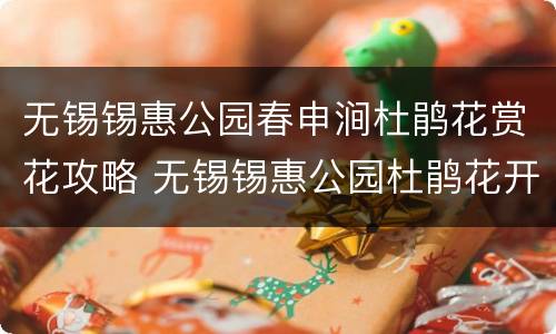 无锡锡惠公园春申涧杜鹃花赏花攻略 无锡锡惠公园杜鹃花开了吗