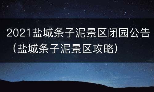 2021盐城条子泥景区闭园公告（盐城条子泥景区攻略）