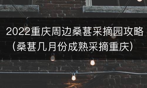 2022重庆周边桑葚采摘园攻略（桑葚几月份成熟采摘重庆）