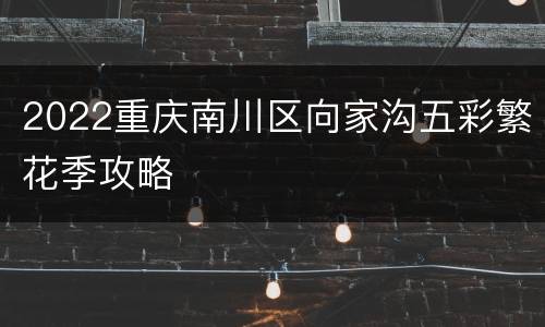 2022重庆南川区向家沟五彩繁花季攻略