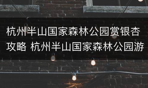 杭州半山国家森林公园赏银杏攻略 杭州半山国家森林公园游玩攻略