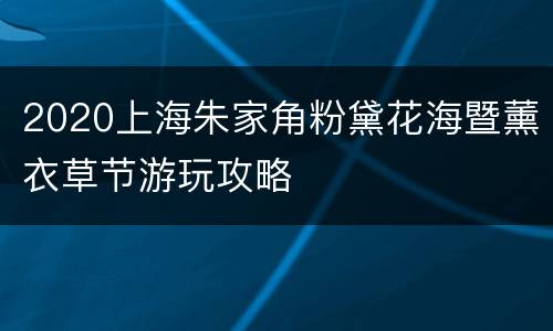 2020上海朱家角粉黛花海暨薰衣草节游玩攻略