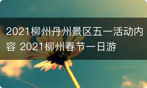 2021柳州丹州景区五一活动内容 2021柳州春节一日游