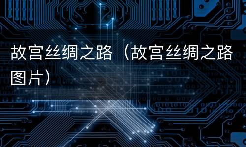 故宫丝绸之路（故宫丝绸之路图片）