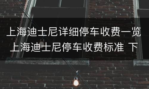 上海迪士尼详细停车收费一览 上海迪士尼停车收费标准 下午