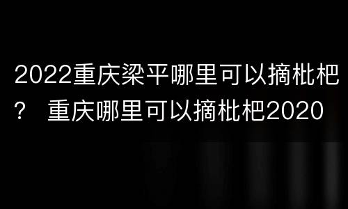 2022重庆梁平哪里可以摘枇杷？ 重庆哪里可以摘枇杷2020