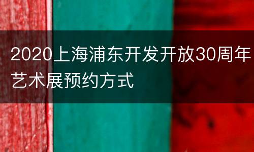2020上海浦东开发开放30周年艺术展预约方式