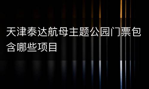 天津泰达航母主题公园门票包含哪些项目