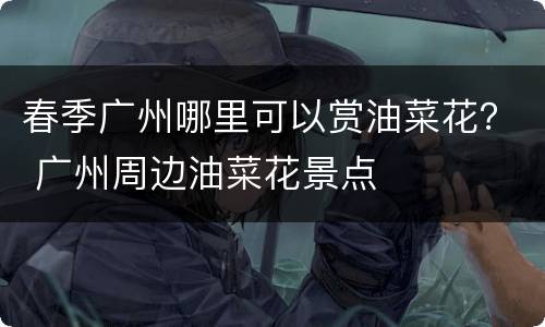 春季广州哪里可以赏油菜花？ 广州周边油菜花景点