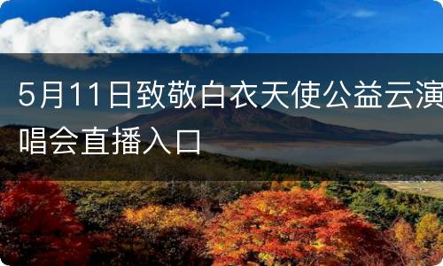 5月11日致敬白衣天使公益云演唱会直播入口