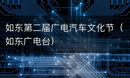 如东第二届广电汽车文化节（如东广电台）