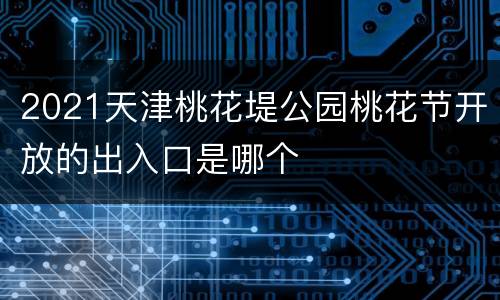 2021天津桃花堤公园桃花节开放的出入口是哪个