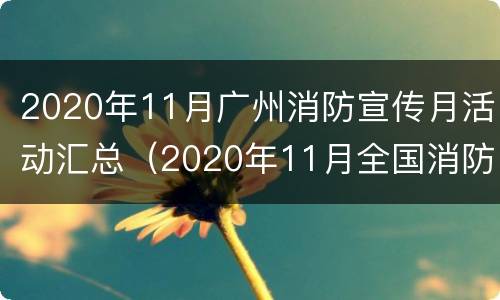 2020年11月广州消防宣传月活动汇总（2020年11月全国消防宣传月活动主题）