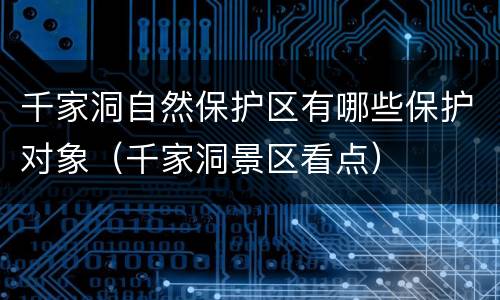 千家洞自然保护区有哪些保护对象（千家洞景区看点）