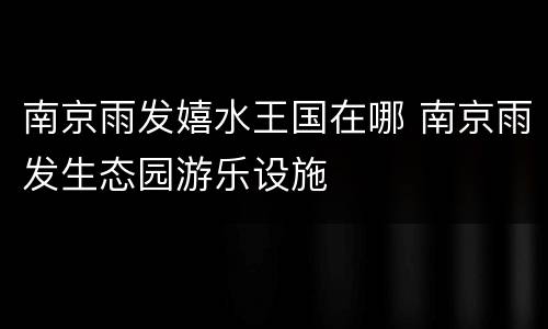 南京雨发嬉水王国在哪 南京雨发生态园游乐设施