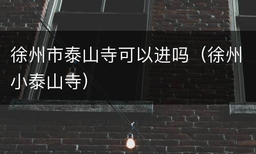 徐州市泰山寺可以进吗（徐州小泰山寺）