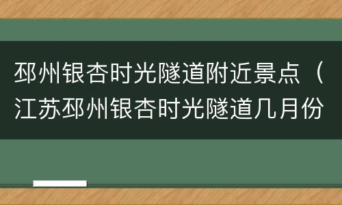 邳州银杏时光隧道附近景点（江苏邳州银杏时光隧道几月份去合适）