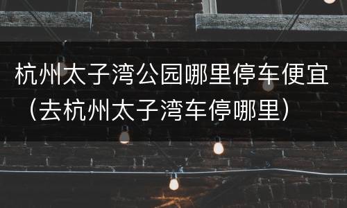 杭州太子湾公园哪里停车便宜（去杭州太子湾车停哪里）