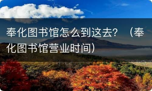 奉化图书馆怎么到这去？（奉化图书馆营业时间）