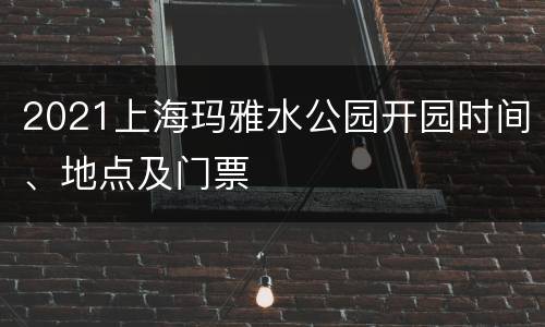 2021上海玛雅水公园开园时间、地点及门票
