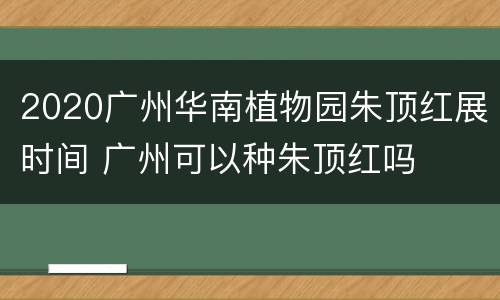 2020广州华南植物园朱顶红展时间 广州可以种朱顶红吗