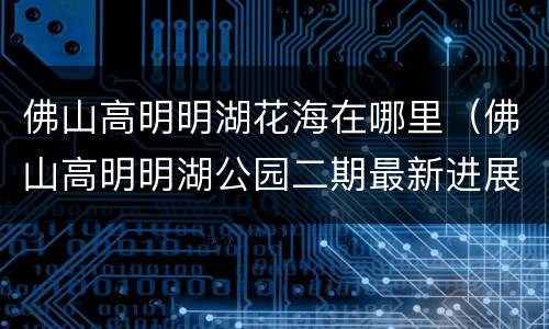 佛山高明明湖花海在哪里（佛山高明明湖公园二期最新进展）