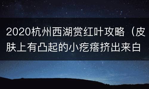 2020杭州西湖赏红叶攻略（皮肤上有凸起的小疙瘩挤出来白色）