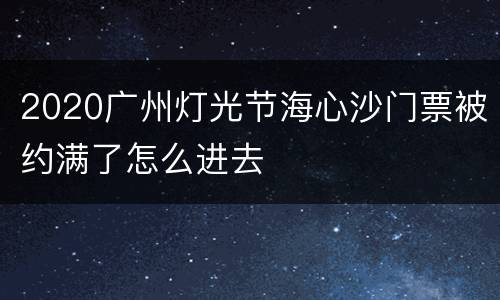 2020广州灯光节海心沙门票被约满了怎么进去