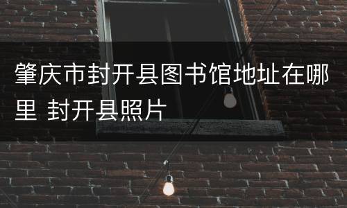 肇庆市封开县图书馆地址在哪里 封开县照片